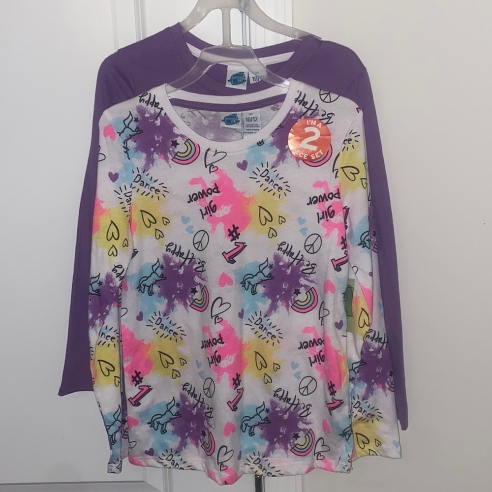 Long sleeve tee shirt 2 piece set